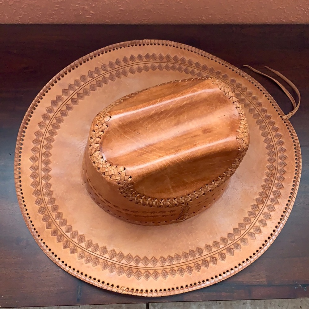 leather hat, in perfect condition.